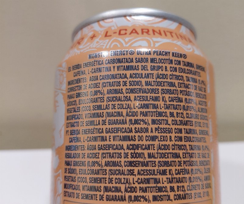 Foto da lista de ingredientes