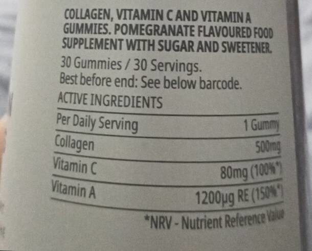 Foto da tabela nutricional