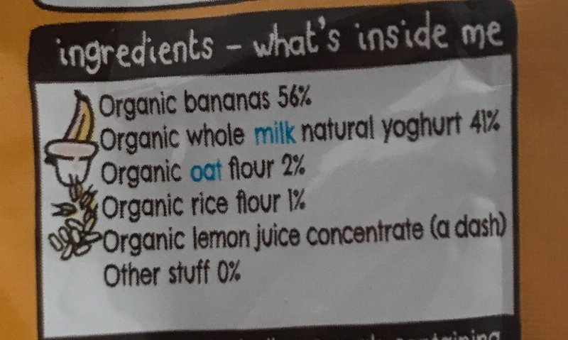 Foto da lista de ingredientes