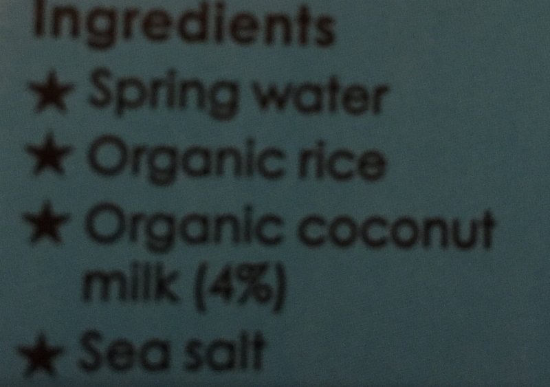 Foto da lista de ingredientes