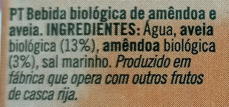 Foto da lista de ingredientes