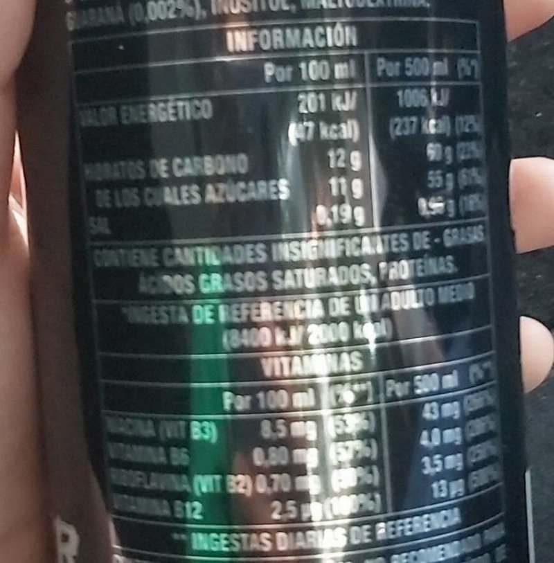Foto da tabela nutricional
