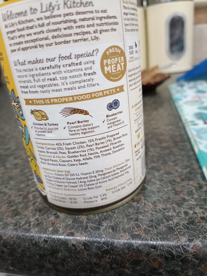 Foto da tabela nutricional