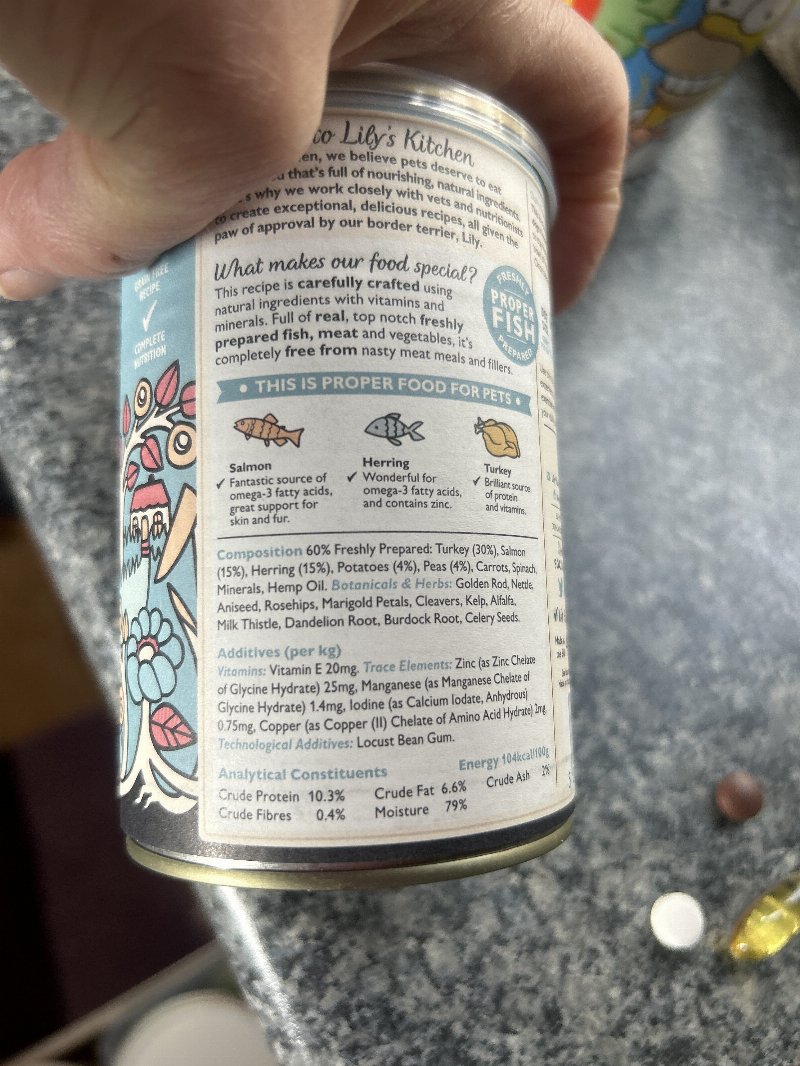 Foto da lista de ingredientes