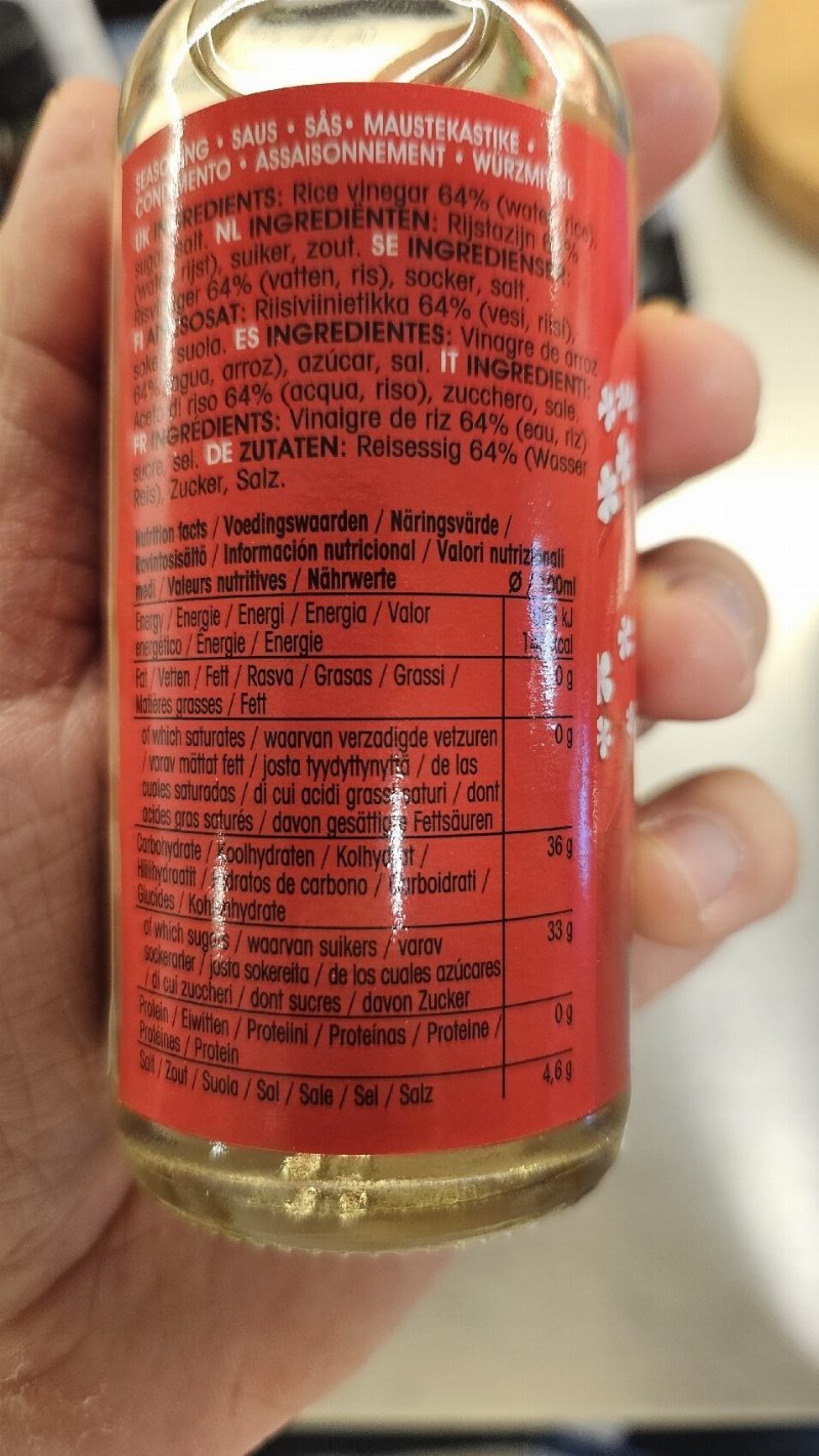 Foto da tabela nutricional
