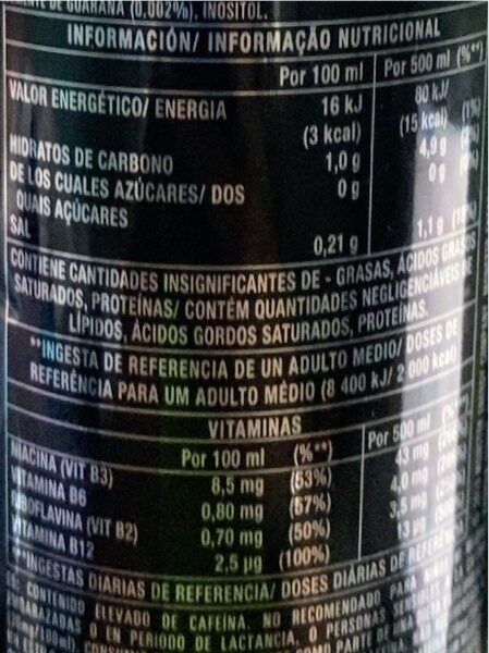 Foto da tabela nutricional