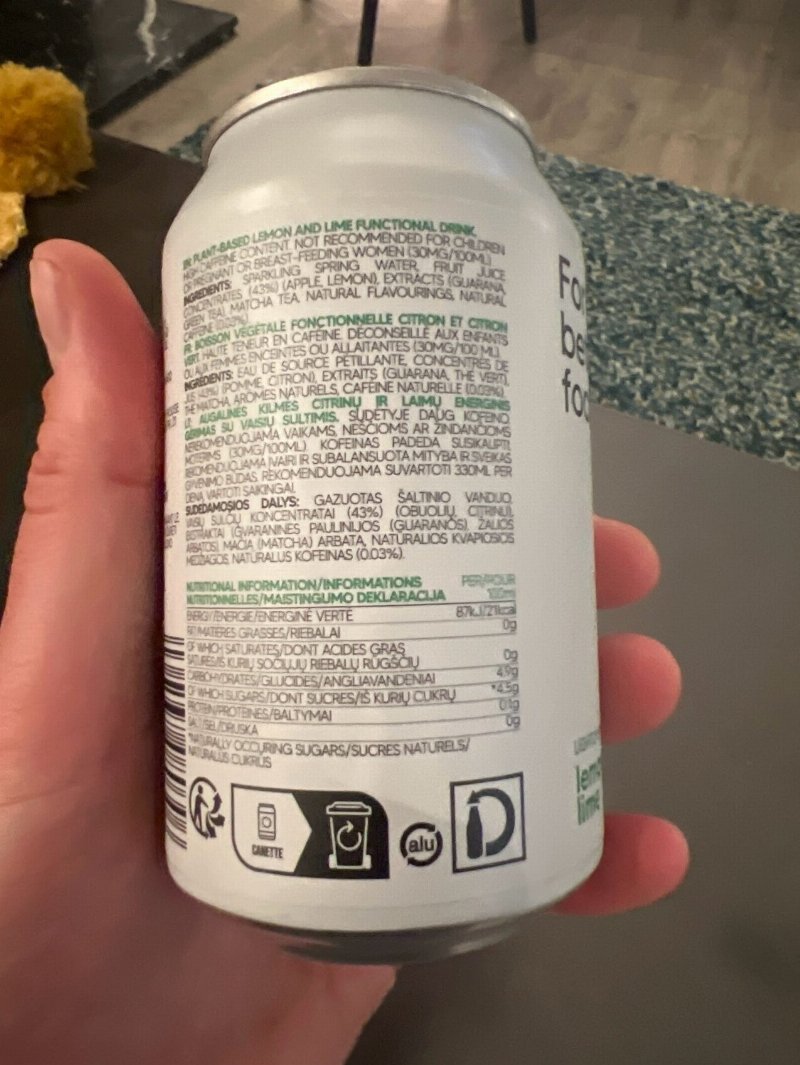 Foto da tabela nutricional