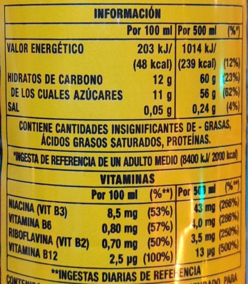 Foto da tabela nutricional