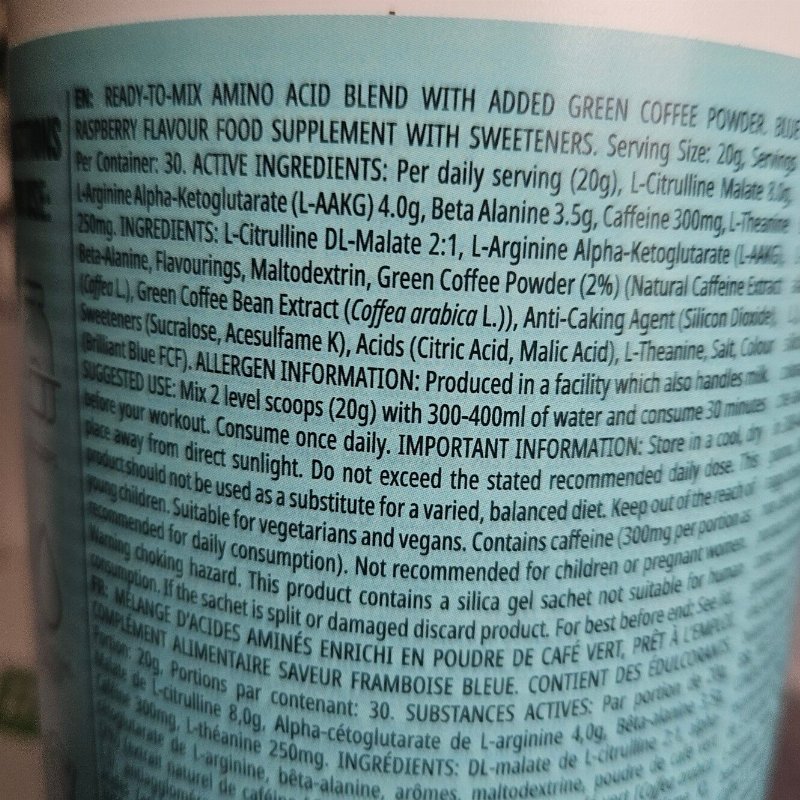 Foto da lista de ingredientes