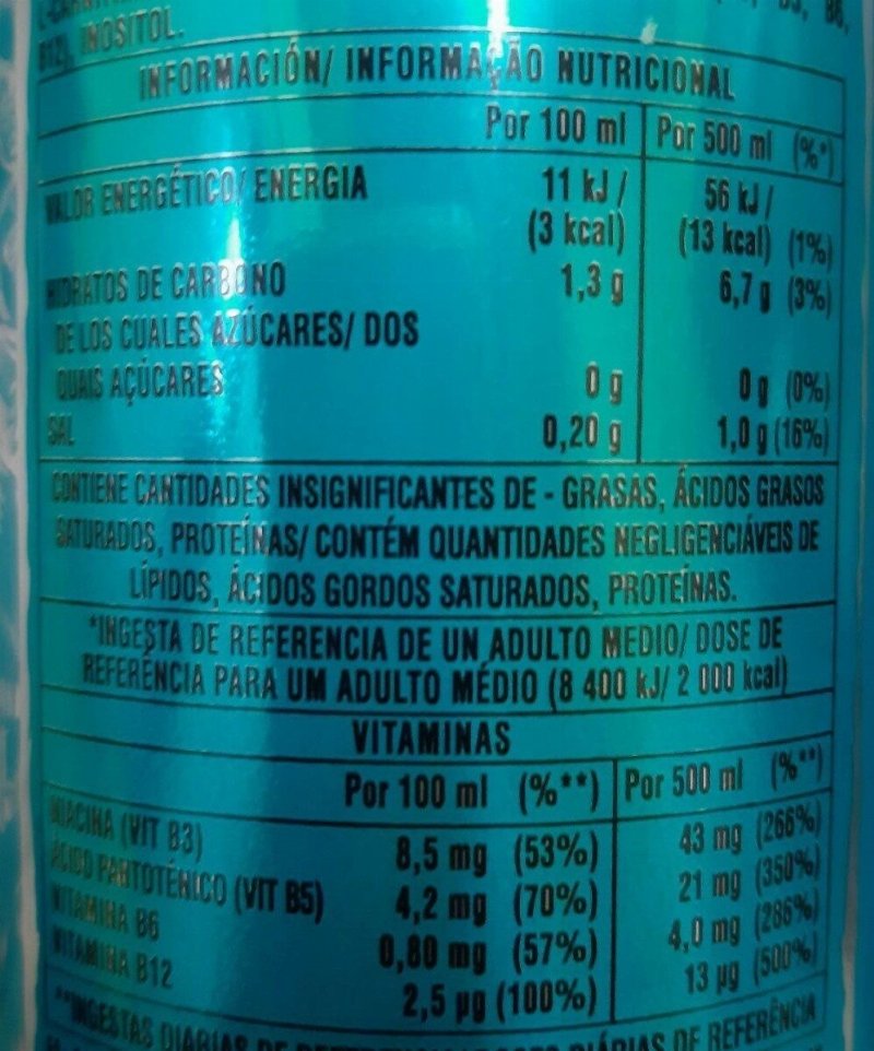 Foto da tabela nutricional