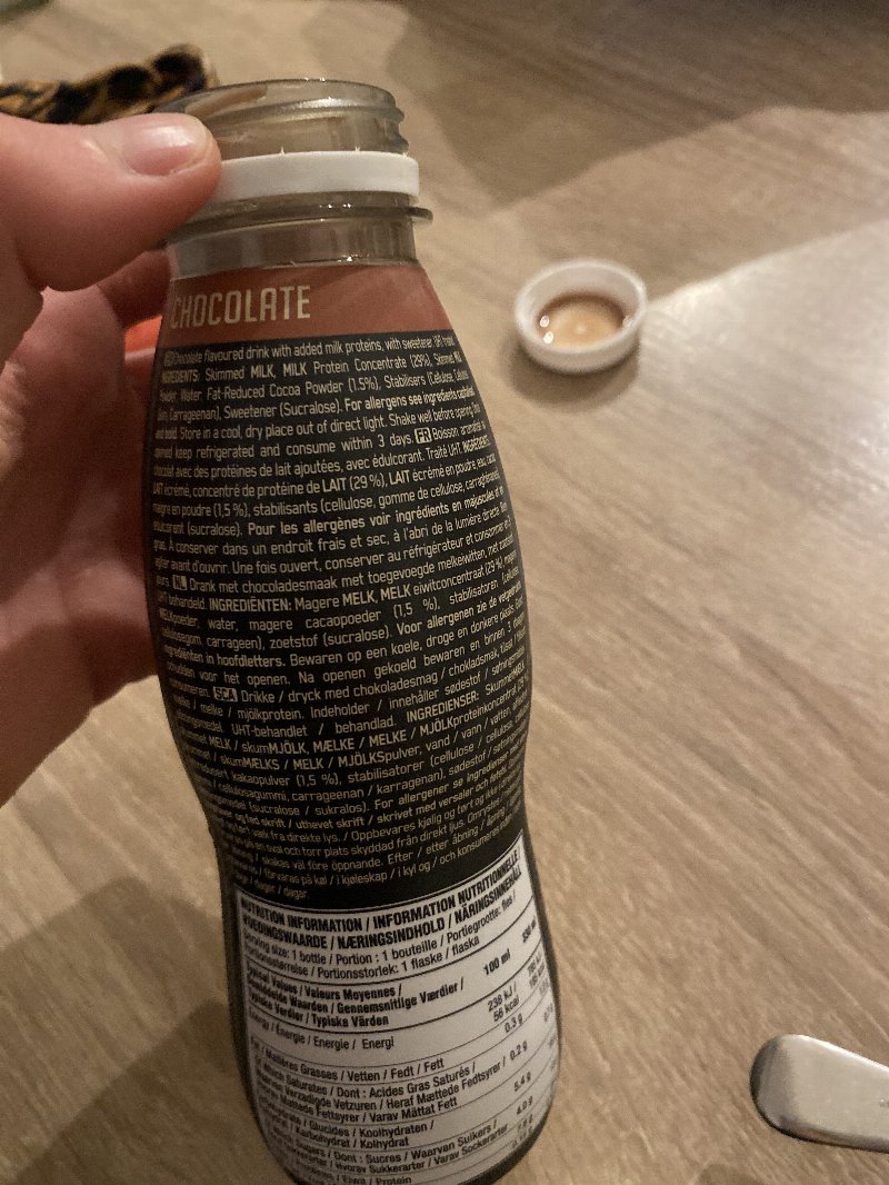 Foto da lista de ingredientes