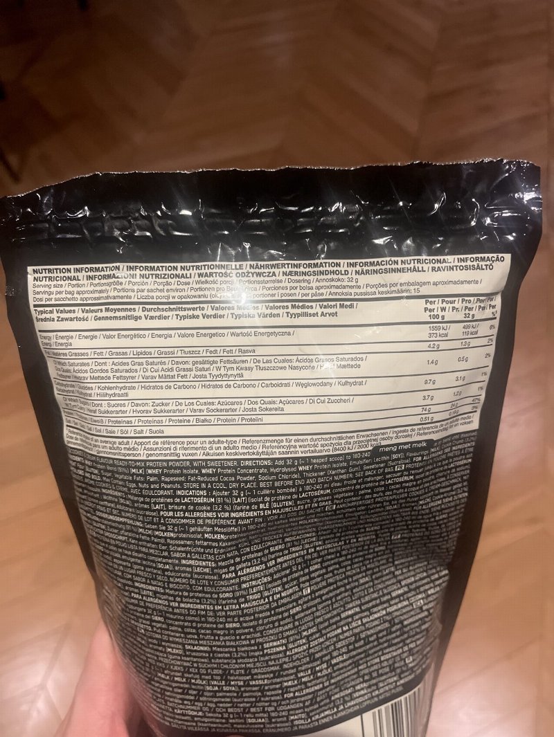 Foto da tabela nutricional