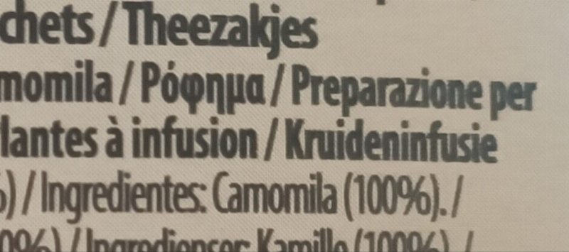 Foto da lista de ingredientes