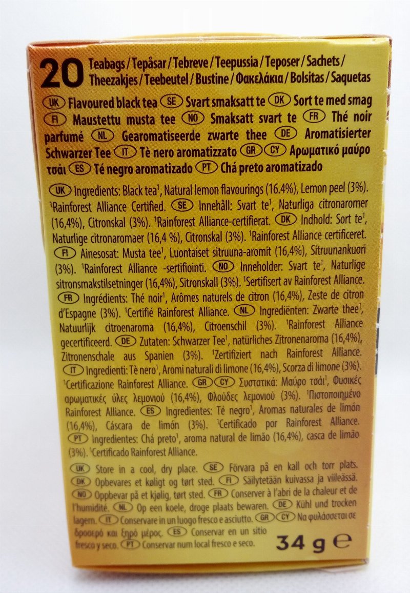 Foto da lista de ingredientes