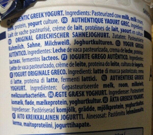 Foto da lista de ingredientes