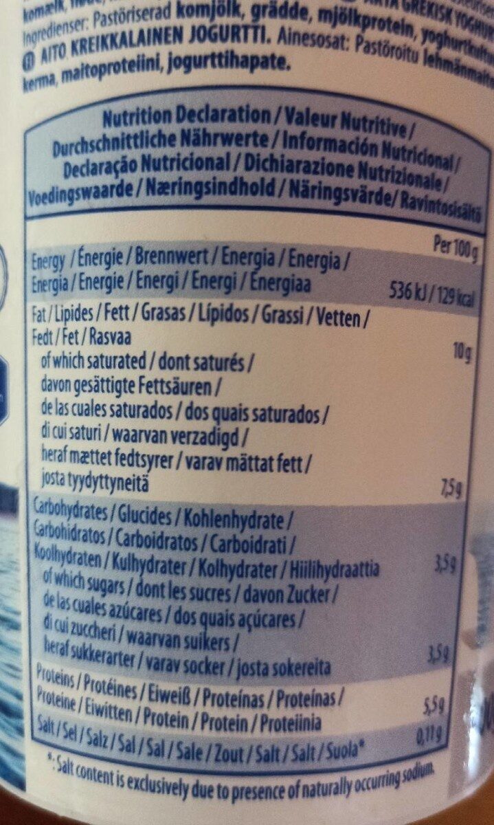 Foto da tabela nutricional
