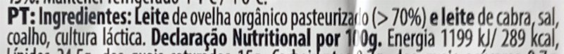 Foto da lista de ingredientes