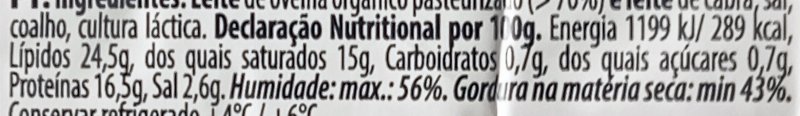 Foto da tabela nutricional