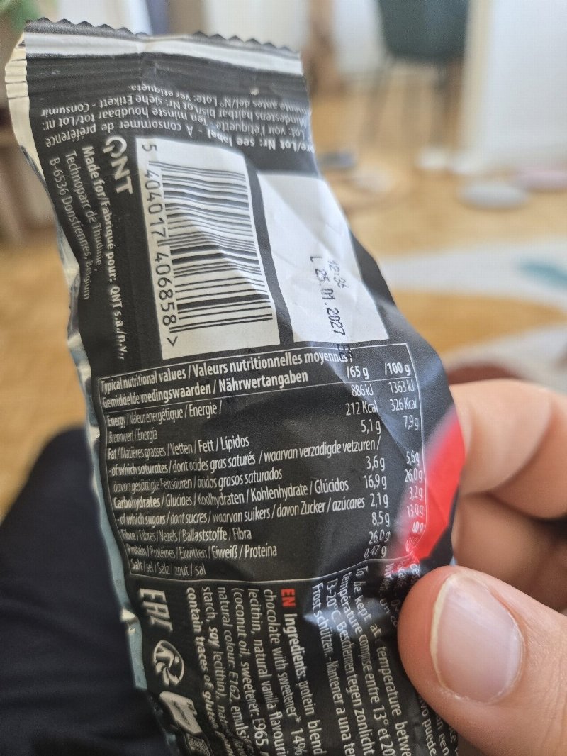 Foto da tabela nutricional