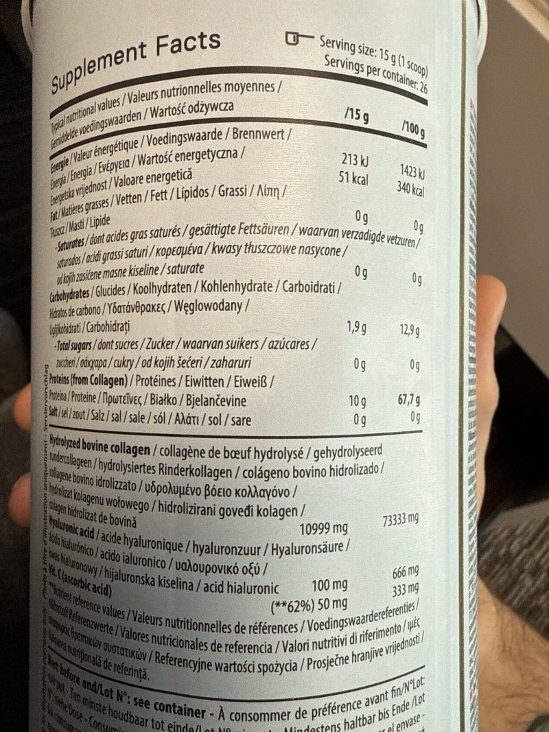 Foto da tabela nutricional