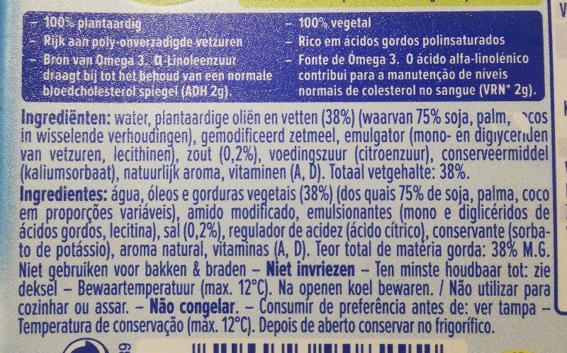 Foto da lista de ingredientes