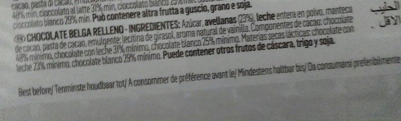 Foto da lista de ingredientes