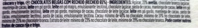 Foto da lista de ingredientes