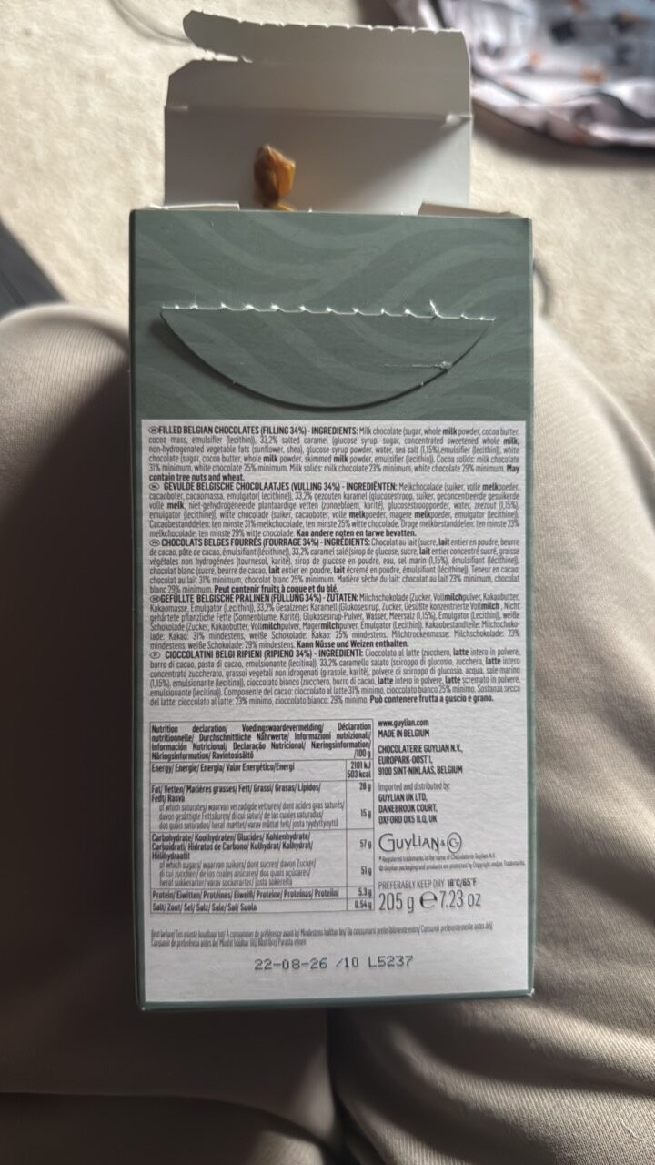 Foto da lista de ingredientes