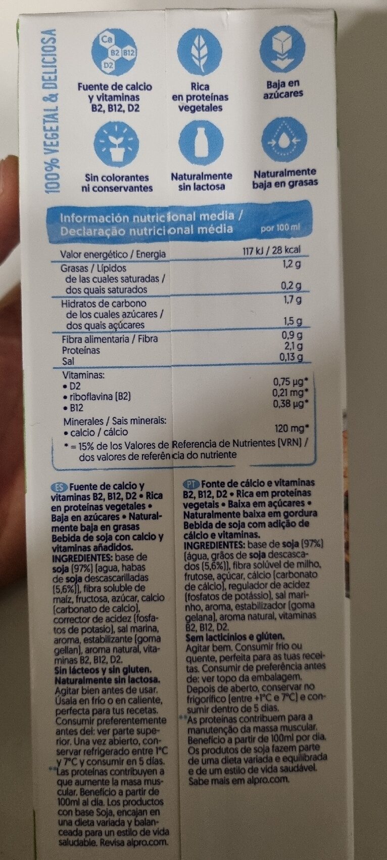Foto da tabela nutricional