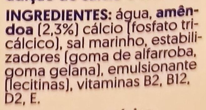 Foto da lista de ingredientes