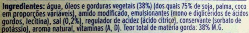 Foto da lista de ingredientes