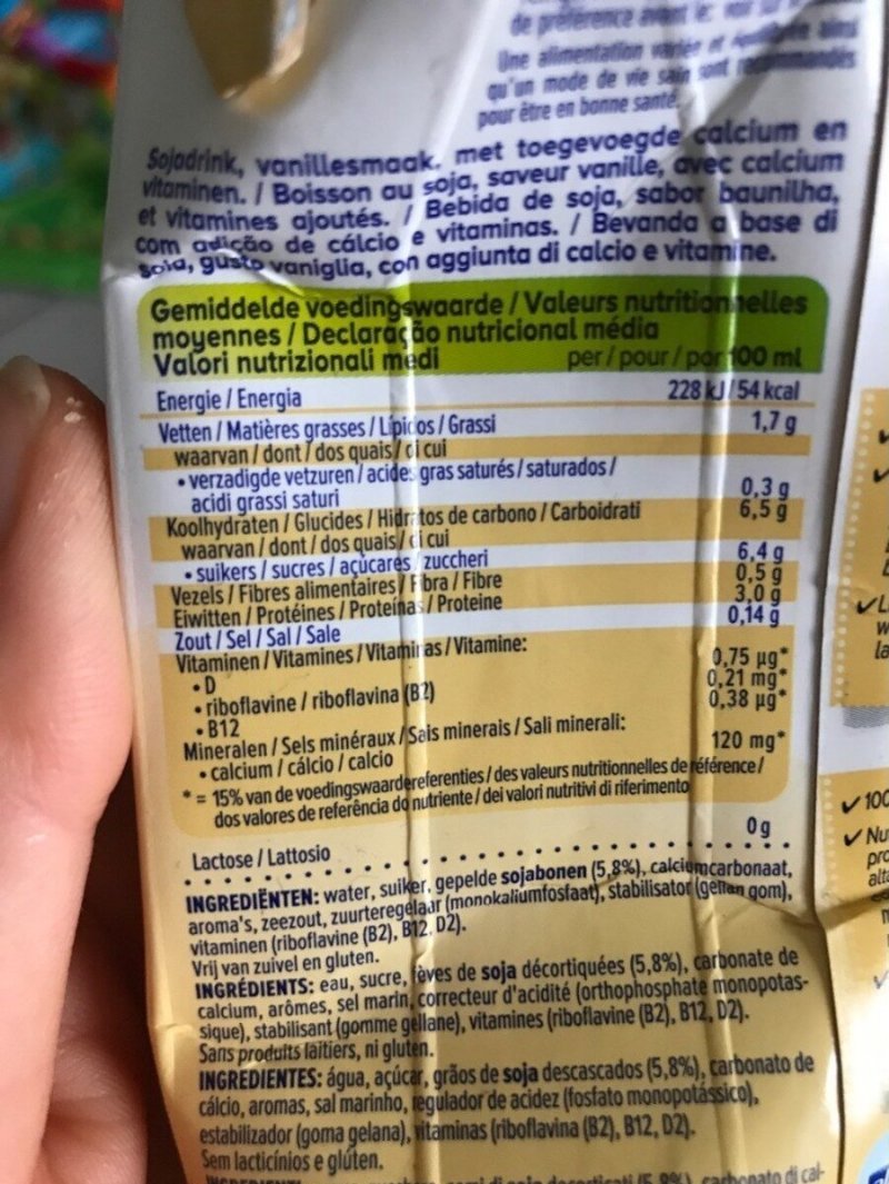 Foto da tabela nutricional