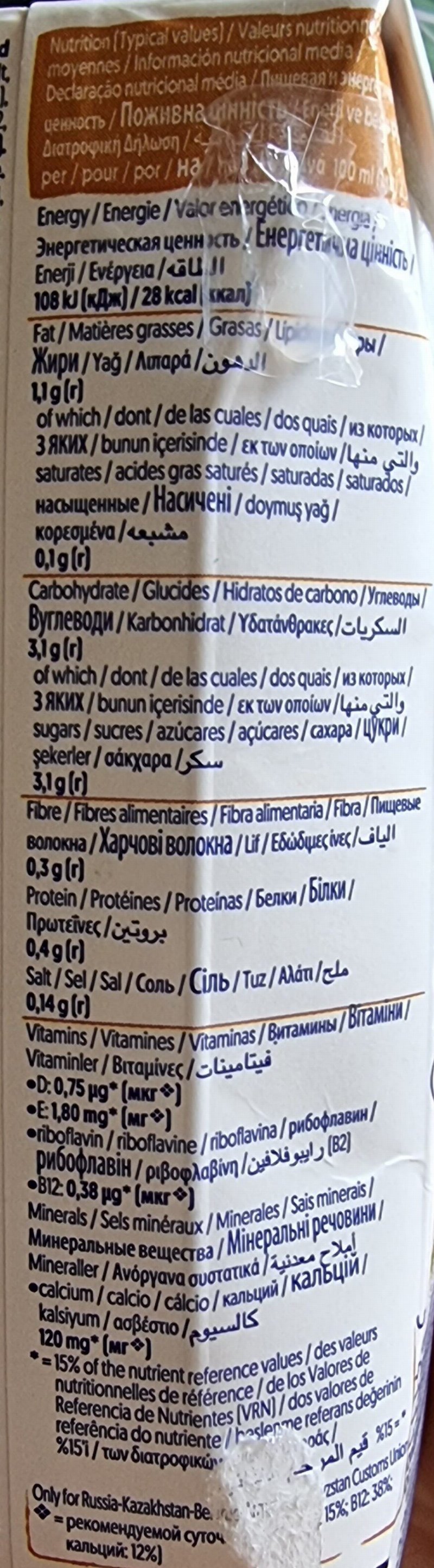 Foto da tabela nutricional