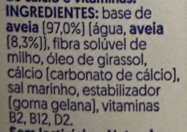 Foto da lista de ingredientes