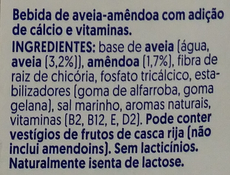 Foto da lista de ingredientes