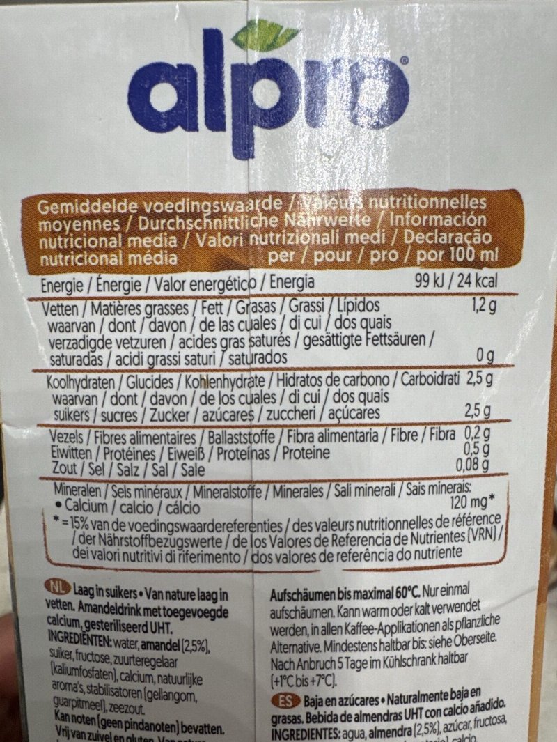 Foto da tabela nutricional