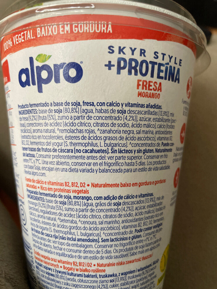 Foto da lista de ingredientes