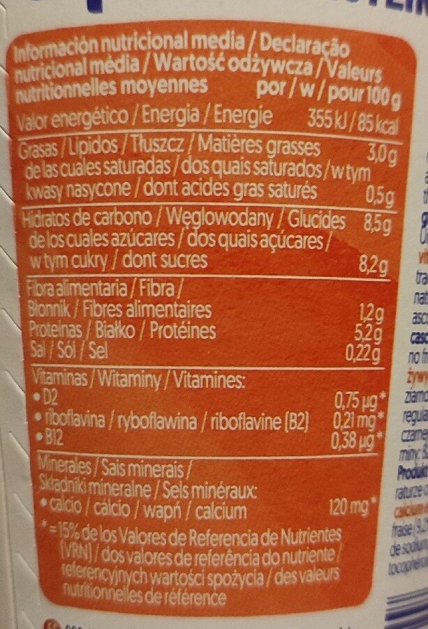 Foto da tabela nutricional