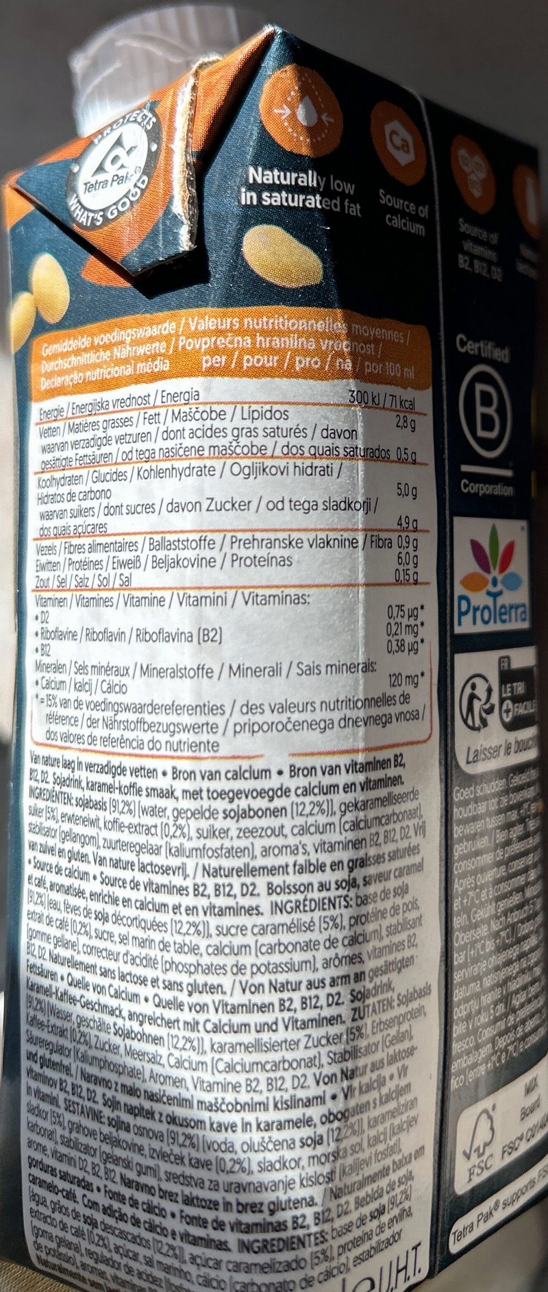Foto da tabela nutricional