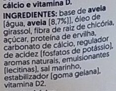 Foto da lista de ingredientes