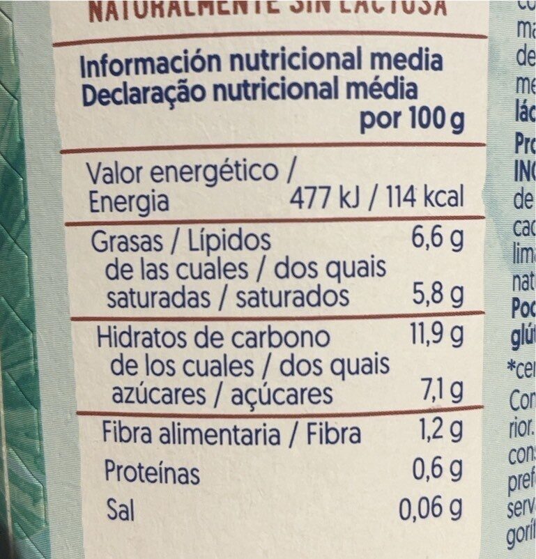 Foto da tabela nutricional