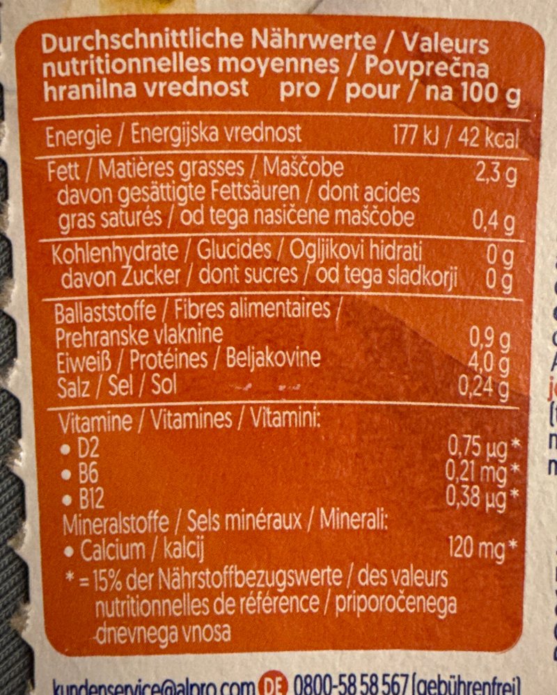 Foto da tabela nutricional