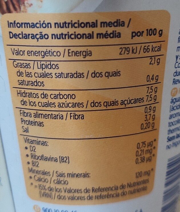 Foto da tabela nutricional