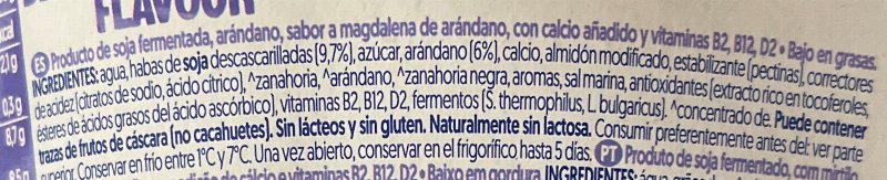 Foto da lista de ingredientes