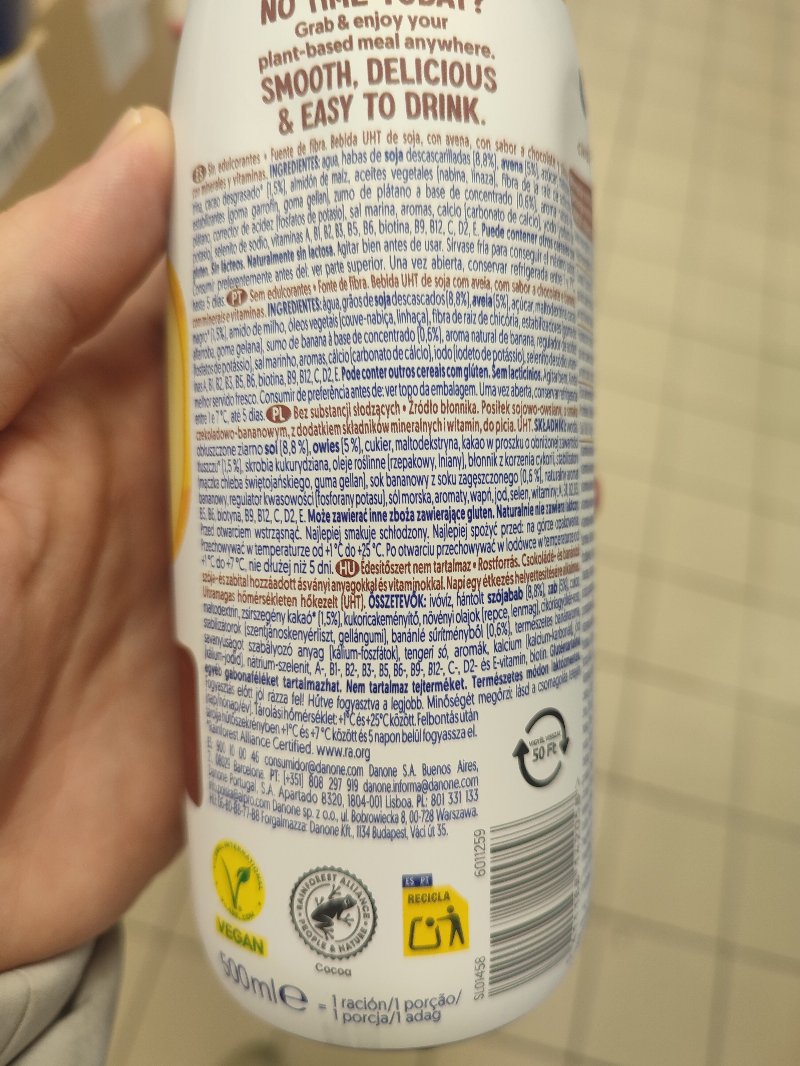 Foto da lista de ingredientes