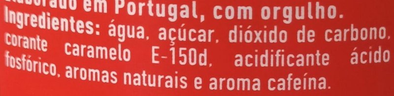 Foto da lista de ingredientes