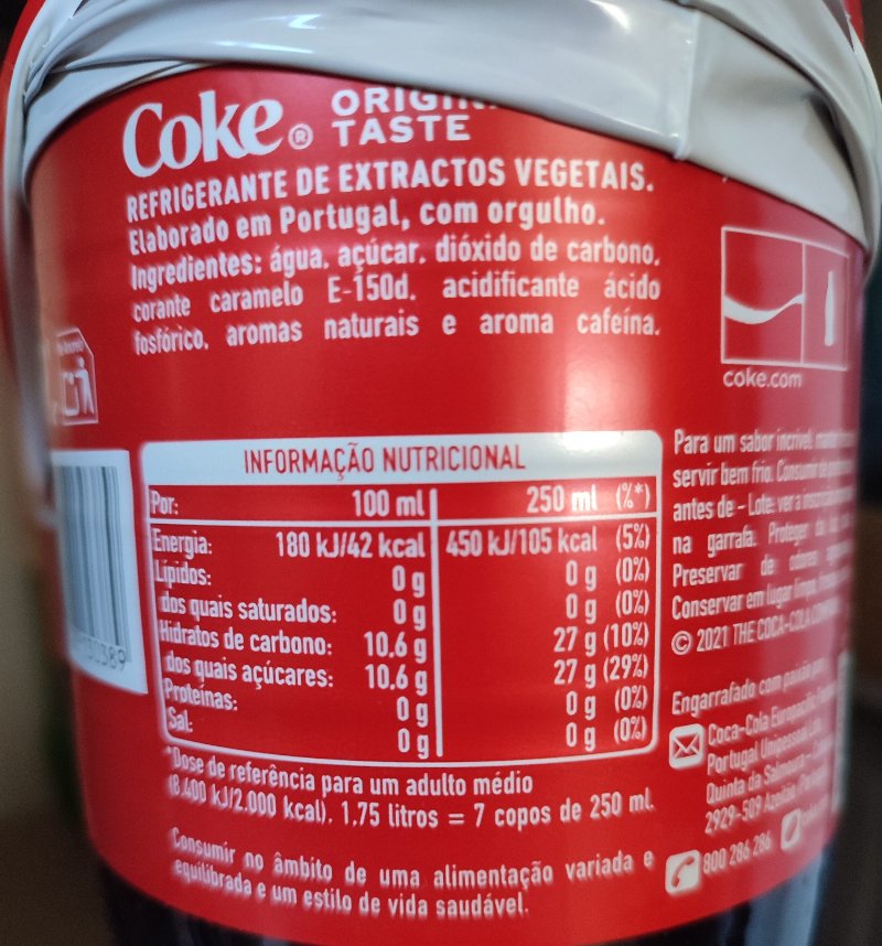 Foto da tabela nutricional