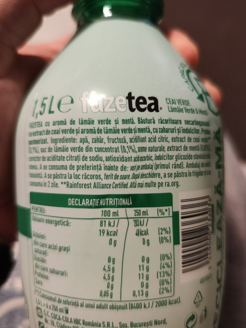 Foto da lista de ingredientes