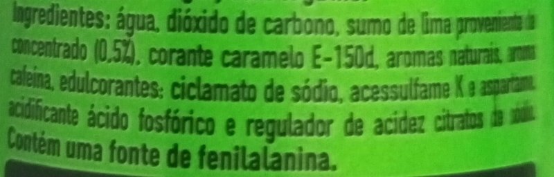 Foto da lista de ingredientes