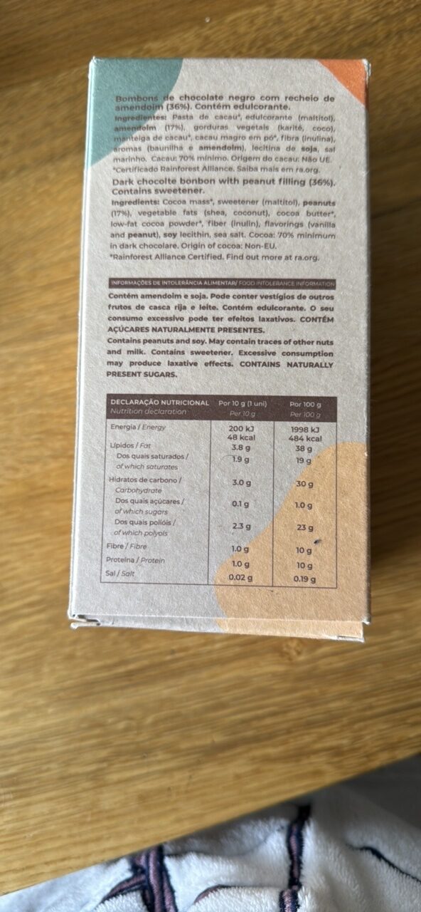 Foto da tabela nutricional